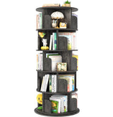 5-Tier Rotating Bookshelf, Wooden Spinning Bookshelf Tower, Suitable for Small Spaces Such as Bedroom, Stury Room