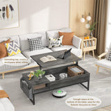 Lift Top Coffee Table with Storage, 43.3'' Height, with Side Storage Bag