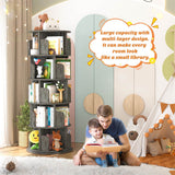 5-Tier Rotating Bookshelf, Wooden Spinning Bookshelf Tower, Suitable for Small Spaces Such as Bedroom, Stury Room