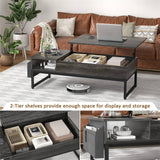 Lift Top Coffee Table with Storage, 43.3'' Height, with Side Storage Bag