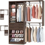 5FT Closet System with 2 Wood Drawers, 2 Hanging Rods & Shelf Towers, Reversible, Wall-Mount