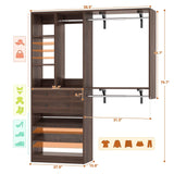 5FT Closet System with 2 Wood Drawers, 2 Hanging Rods & Shelf Towers, Reversible, Wall-Mount