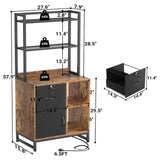 Vertical Filing Cabinet with Lock Drawers, Power Outlets and Shelf