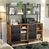 Vertical Filing Cabinet with Lock Drawers, Power Outlets and Shelf