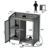 Unikito 3-Tier Lateral Office Filing Cabinets with Socket and USB Charging Port, Modern Printer Stand and Paper Shredder Stand Rack with Wheels, and Open Storage Shelves for Home Office