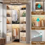 40 Inch L Shaped Corner Closet System, with 12 Shelves, 2 Hanging Rods, 6-Tier Design