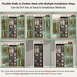 8FT Heavy Duty Closet Organizer System, Walk In Closet System with 13 Shelves and 2 Wood Drawers