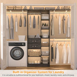 8FT Heavy Duty Closet Organizer System, Walk In Closet System with 13 Shelves and 2 Wood Drawers