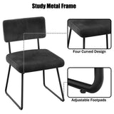 Velvet Dining Chair Sets, with Upholstered Backrest and Metal Legs