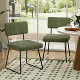 Velvet Dining Chair Sets, with Upholstered Backrest and Metal Legs