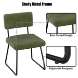 Velvet Dining Chair Sets, with Upholstered Backrest and Metal Legs