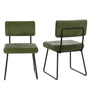 Velvet Dining Chair Sets, with Upholstered Backrest and Metal Legs