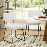 Velvet Dining Chair Sets, with Upholstered Backrest and Metal Legs