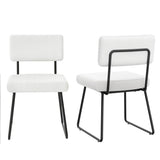 Velvet Dining Chair Sets, with Upholstered Backrest and Metal Legs