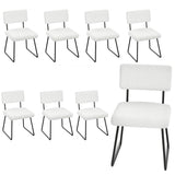 Velvet Dining Chair Sets, with Upholstered Backrest and Metal Legs