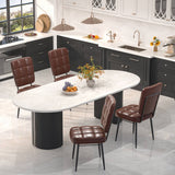 Leather Dining Chairs Sets, Upholstered Kitchen Dining Chairs with Thick Cushion