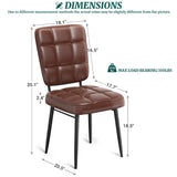 Leather Dining Chairs Sets, Upholstered Kitchen Dining Chairs with Thick Cushion