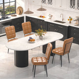 Leather Dining Chairs Sets, Upholstered Kitchen Dining Chairs with Thick Cushion