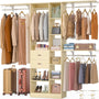 8FT Heavy Duty Closet Organizer System, Walk In Closet System with 13 Shelves and 2 Wood Drawers