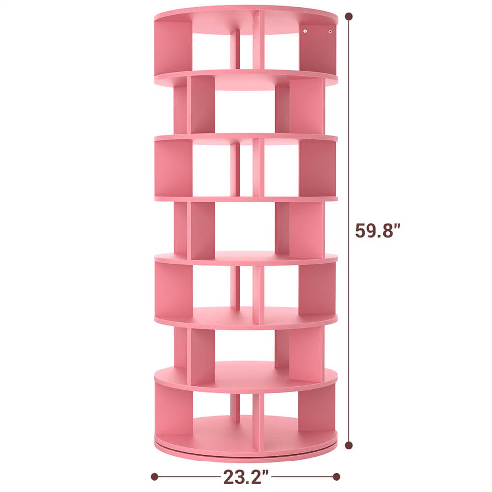 Unikito Rotating Shoe Rack Tower, 7-Tier Spinning Shoe Rack 360 Revolving Shoe Rack Organizer for Closet, Display Round Storage Carousel Shoes Closet Organization