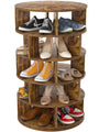 5-Tier Rotating Shoe Rack, Wooden Shoe Organizer Tower, 360 Spinning, for Entryway, Garage, Bedroom