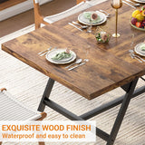 70.8 Inch Industrial Rectangular Wood Dining Table, Large Farmhouse Dining Table for 4-6 People