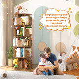 5-Tier Rotating Bookshelf, Wooden Spinning Bookshelf Tower, Suitable for Small Spaces Such as Bedroom, Stury Room