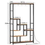 6-Tier Plant Stand with Grow Lights, Large Indoor Plant Holders Stand with Hanging Hooks