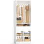 25'' Walk-in Closet System with Wooden Drawers and 4 Cubby Storage, 80'' Height