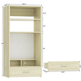 25'' Wall Mounted Closet System with Drawer and Makeup Vanity Storage