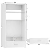 25'' Wall Mounted Closet System with Drawer and Makeup Vanity Storage