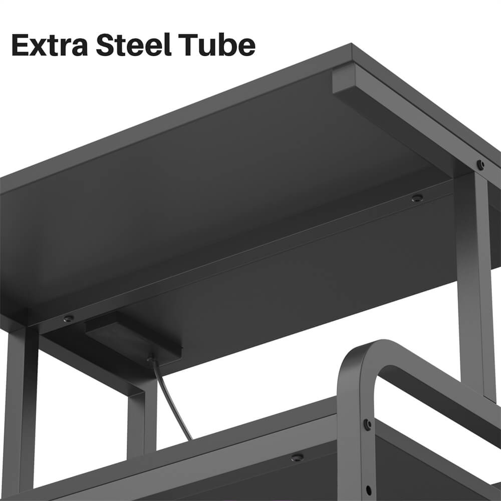 3-Tier Printer Stand on Wheels, with Power Outlets, Removable