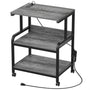 3-Tier Printer Stand on Wheels, with Power Outlets, Removable