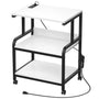 3-Tier Printer Stand on Wheels, with Power Outlets, Removable