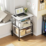 3-Tier Printer Stand on Wheels, with Power Outlets, Removable