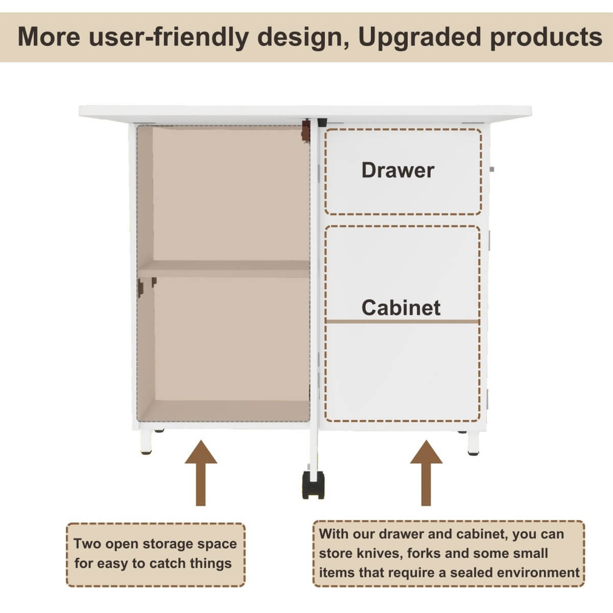 Folding Dining Table with Storage, 51.2'' Dining Table for 2-4 People