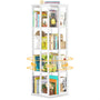 Wooden & Metal Rotating Bookshelf, Corner Bookshelf, 360 Display, for Small Space, Bed Room, Study Room