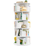 5-Tier Rotating Bookshelf, Wooden Spinning Bookshelf Tower, Suitable for Small Spaces Such as Bedroom, Stury Room