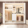 96 Inch Closet System with 3 Wood Drawers, 8FT Closet Organizer with Doors and 3 Shelve Towers, 1000 LBS Load, 96" L x 16" W x 75" H