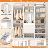 Unikito 75” Closet System with Drawers, Freestanding Closet Organizer with Hanging Rods and Shelves, Adjustable Clothes Garment Rack with Shoe Rack, Sturdy Walk-in Closet Set for Bedroom, Mudroom, Entryway