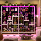 6-Tier Plant Stand with Grow Lights, Large Indoor Plant Holders Stand with Hanging Hooks