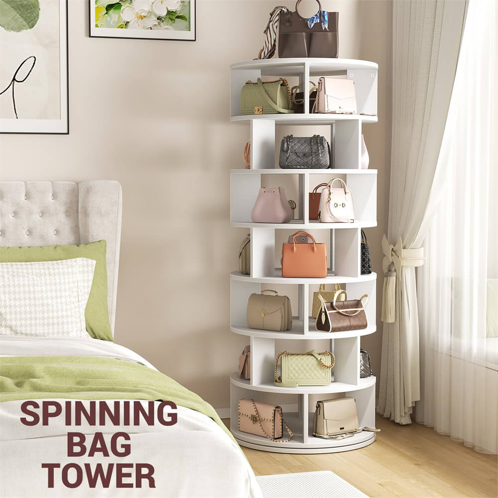 Unikito Rotating Shoe Rack Tower, 7-Tier Spinning Shoe Rack 360 Revolving Shoe Rack Organizer for Closet, Display Round Storage Carousel Shoes Closet Organization