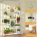 6-Tier Plant Stand with Grow Lights, Large Indoor Plant Holders Stand with Hanging Hooks