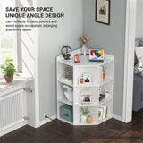 3-Tier Wooden Corner Storage Cabinet Bookshelf with Power Outlets and 9 Cubes