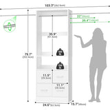 96 Inch Walk-in Closet Organizer System with 4 Fabric Drawers and 3 Hanging Rods, 1000 lbs Capacity