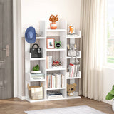 Tall Wooden Bookshelf, Tree-Shaped Bookcase Storage Shelf with 13 Compartments