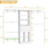 Closet Organizer System - 8FT Kids' Closet System with Cube Storage Organizer and 5 Hanging Rods