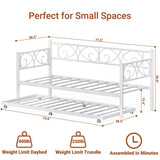 Twin Daybed with Trundle and Headboard, Sofa Bed(Mattress Not Included), 660 LBS Load Weight