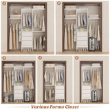 4FT Small Closet System with 3 Fabric Drawers, and 3 Adjustable Shelves