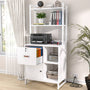 Vertical Filing Cabinet with Lock Drawers, Power Outlets and Shelf